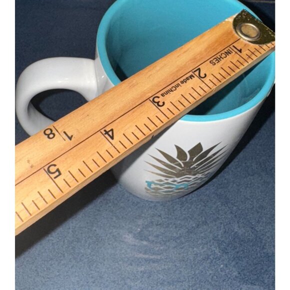 Pineapple Ceramic Coffee Mug With Blue Interior - Picture 6 of 7